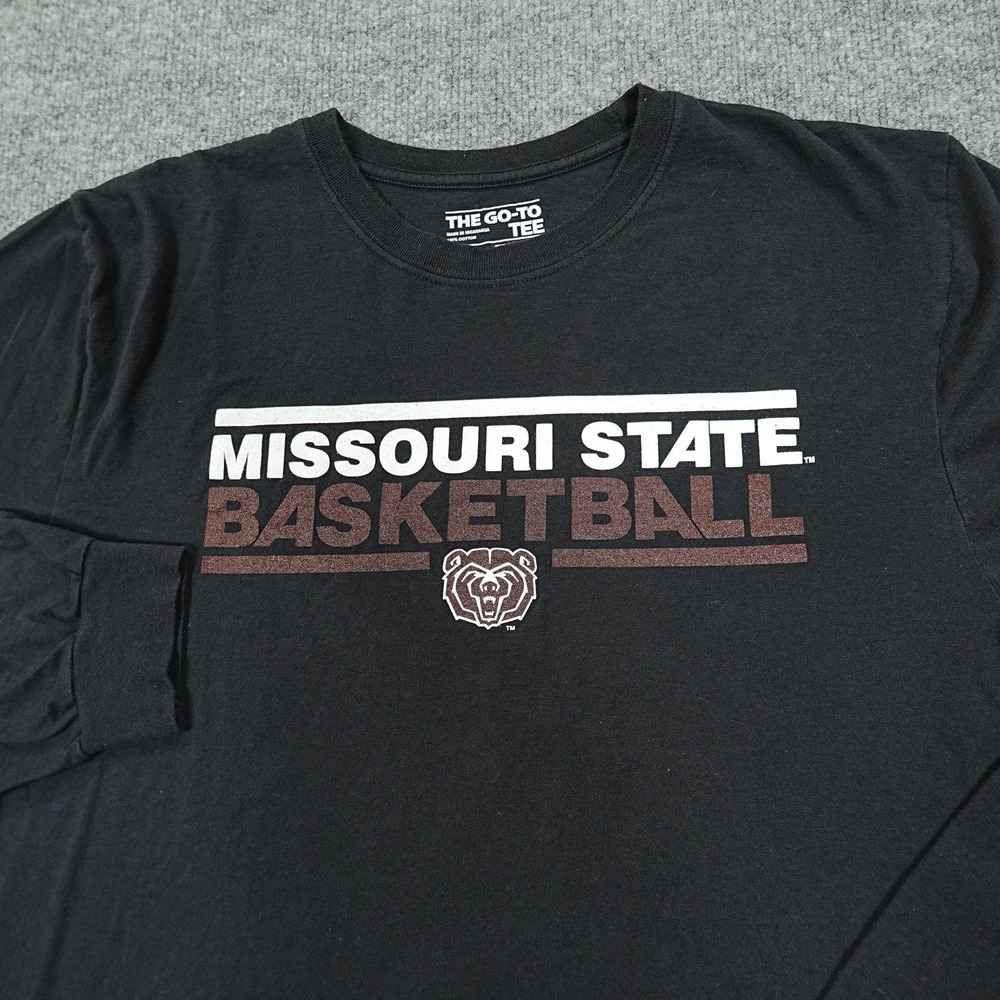 Missouri State Bears Shirt Mens Large Black NCAA Basketball Adidas The Go-To Tee